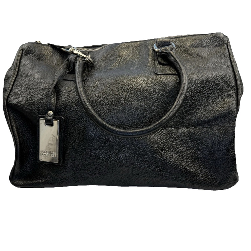Claudia Firenze Black Leather Top Handle Handbag -Shoulder Bag Made in Italy